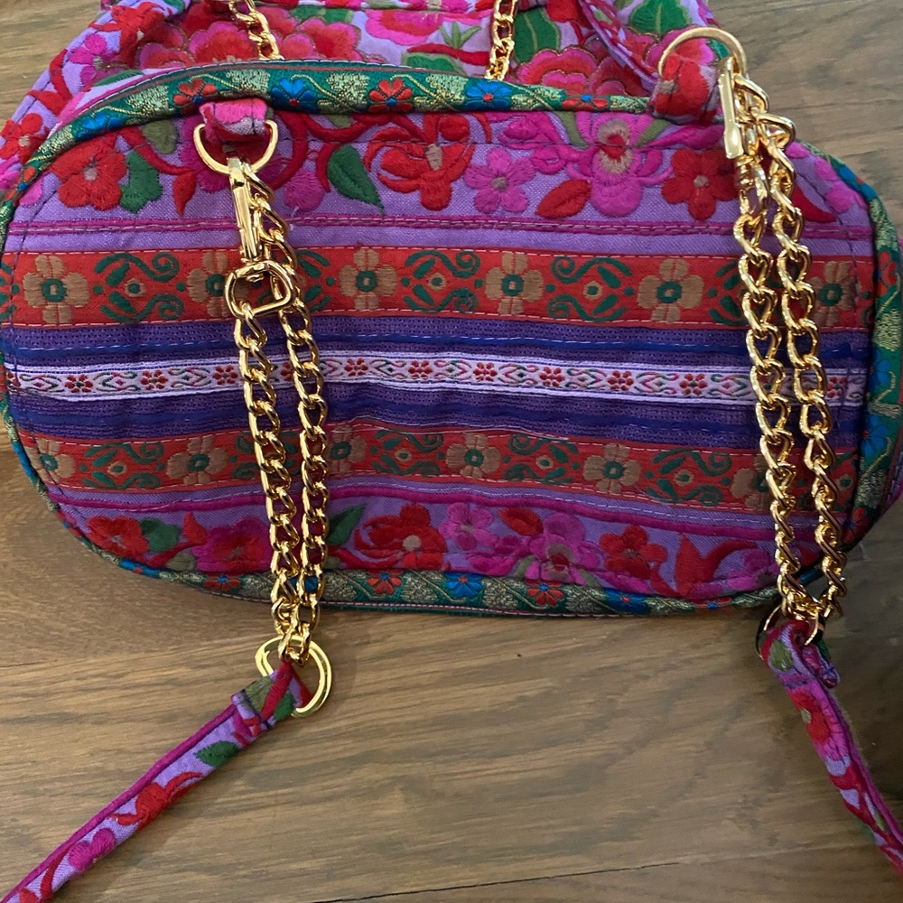 Blumera Nadine Purple Floral Embroidered Bohemian Backpack - Picture 6 of 8